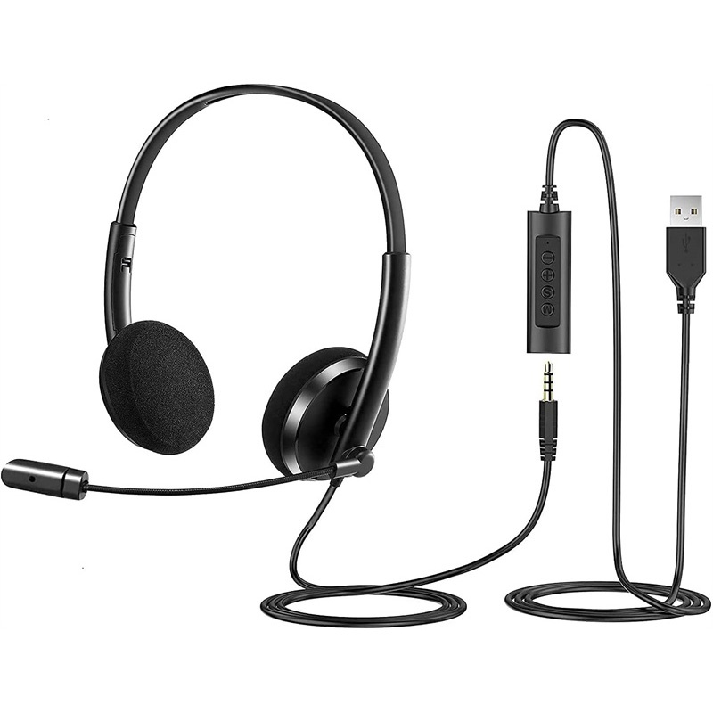 Tai Nghe Máy Tính USB Có Mic Chống Ồn Cho PC/Nhà Ở/Văn Phòng/Điện Thoại
