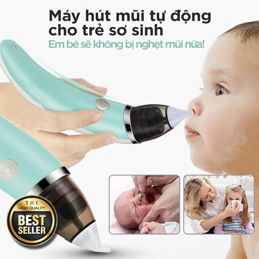 Máy hút mũi cho bé ❤️𝐅𝐑𝐄𝐄 𝐒𝐇𝐈𝐏❤️ Máy hút mũi chính hãng điện tử mini 5 cấp độ - Hút mạnh, không gây đau - BH 12 tháng !