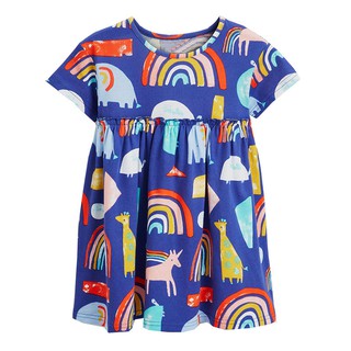 Mã 1138 váy xanh dương in hình ngựa pony và cầu vồng của Aosta Betty