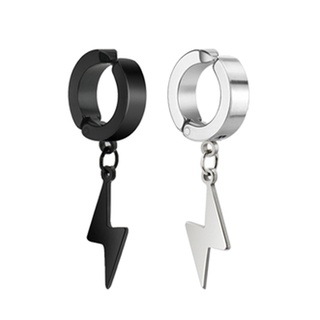 1 mảnh Hợp thời trang Thép Titanium Hợp thời trang Khoá Tai Kẹp Tai Nam Bông Tai Huyền Thoại Tia Chớp Không Có Lỗ Xỏ Tai Kẹp Tai Đeo Tai Nghe Dễ Đeo