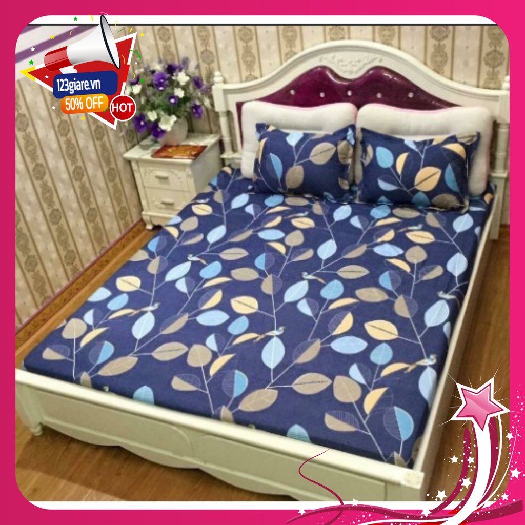 Set ga kèm 2 vỏ gối nằm cotton HCM44