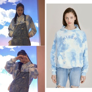 ÁO HOODIE MÀU LOANG XANH TRẮNG JENNIE BLACKPINK + ẢNH THẬT KHÁCH FB
