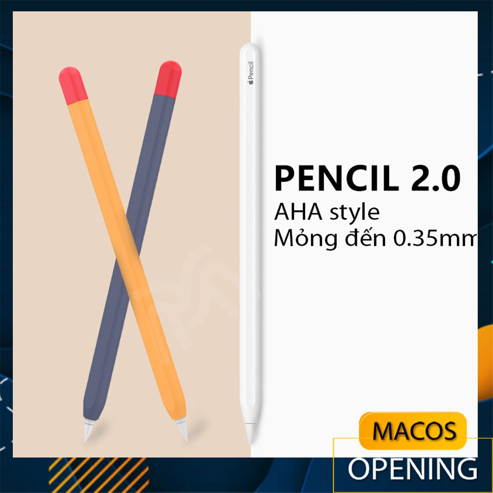 Ốp case Apple Pencil 2 AHA STYLE bao bọc bút silicon, vỏ kiểu bút chì - Loại cao cấp (AP02)