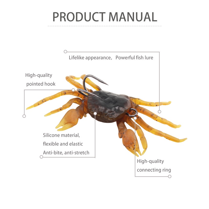 Mồi Câu Cá Giả Hình Con Cua Mềm 13cm 33.5g