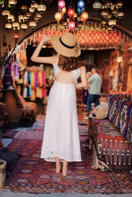 SẴN🖤Đầm ôm ren hở lưng đi biển sexy quyến rũ/Đầm maxi ulzzang yếm ren xẻ đùi sang chảnh tiểu thư | BigBuy360 - bigbuy360.vn