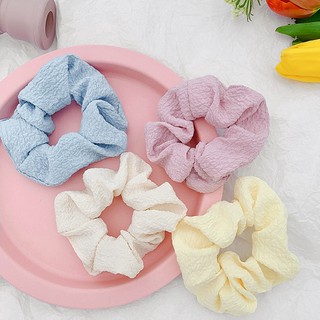 Dây buộc tóc màu trơn kiểu cổ điển phong cách Pháp xinh xắn