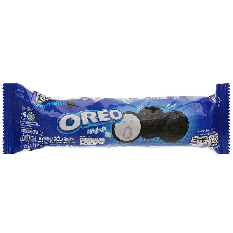 Bánh quy nhân kem vani Oreo gói 133g