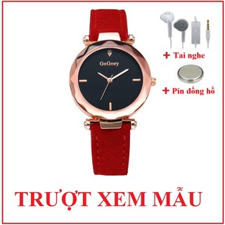 Đồng hồ nữ GOGOEY mặt 3D dây da lộn sang trọng