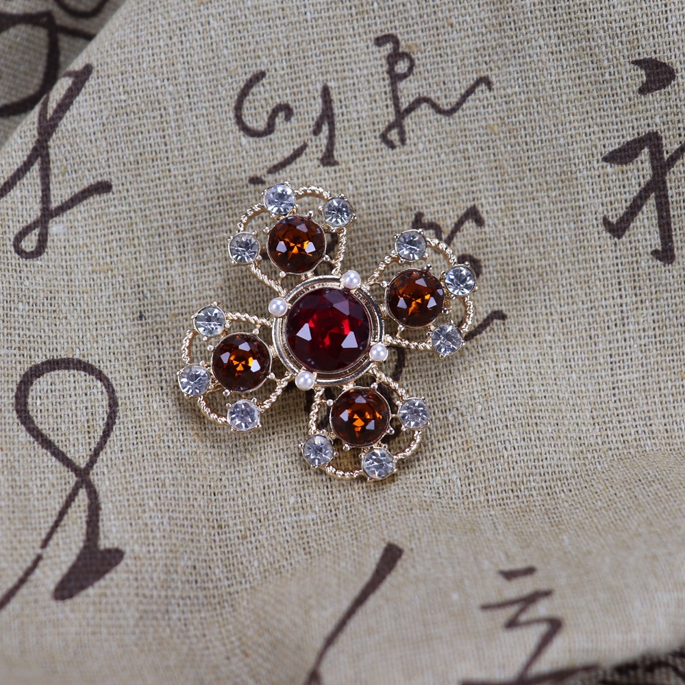 Ghim Cài Áo Hình Thánh Giá Đính Đá Phong Cách Vintage Sang Trọng