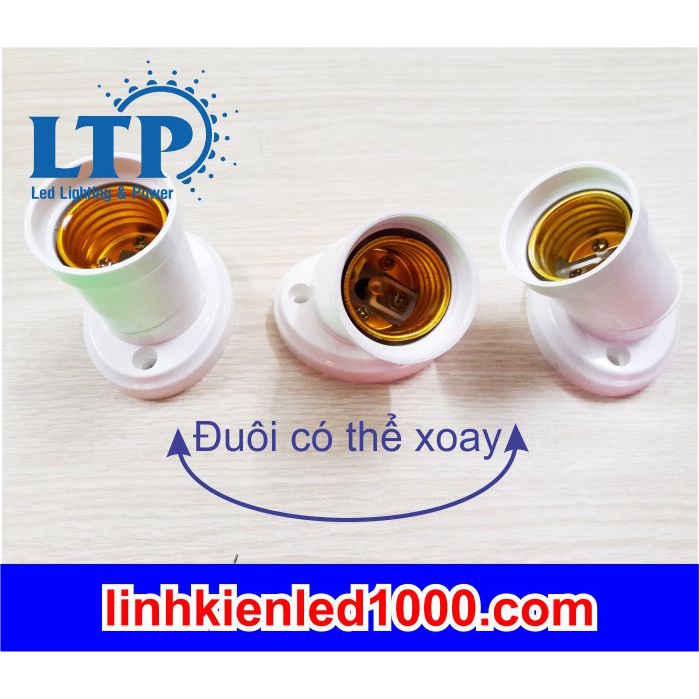 Đui đèn E27, E14, E40 bằng nhựa, sứ, thép trong nhà - chống nước - gắn tường dùng để trang trí hoặc lắp đèn nhà xưởng