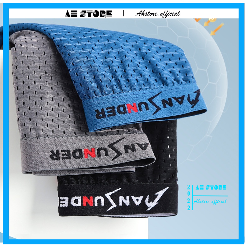Quần Lót Nam Boxer ICON DEMIN Cotton - Sịp Đùi Nam Cotton Mềm Mịn Co Giãn 4 Chiều - AhStore