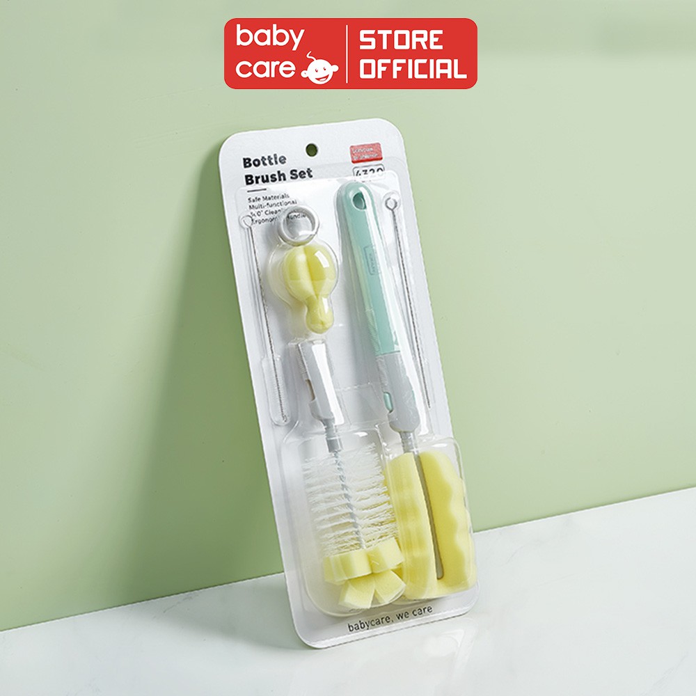 Bộ cọ rửa bình sữa BC BABYCARE cao cấp - BC4320 - Rửa mọi loại bình, có thể rút gọn khi đi du lịch