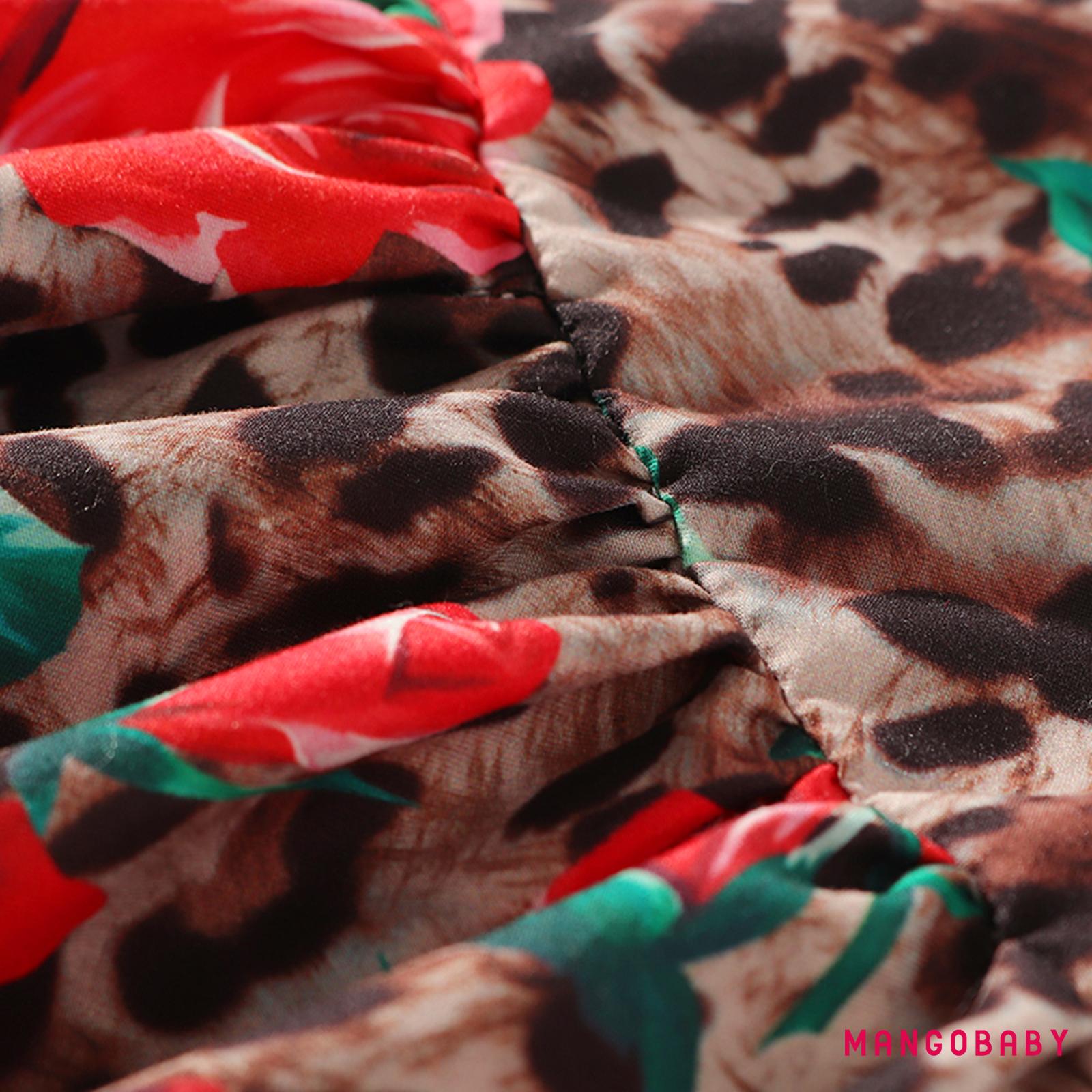 Đầm Hai Dây Dáng Chữ A In Họa Tiết Da Báo Phối Bèo Thời Trang Mùa Hè Cho Nữ