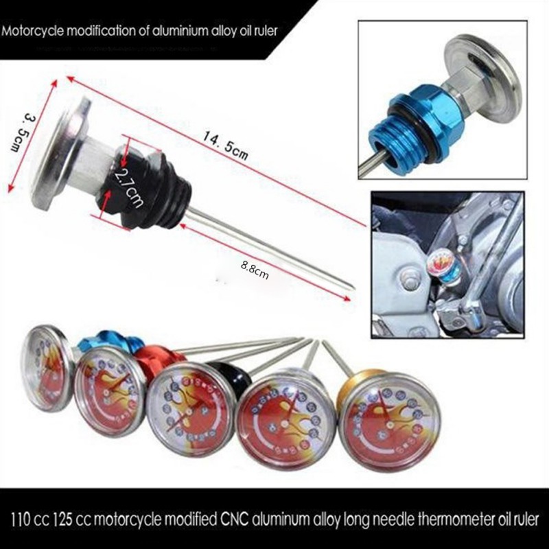 Que Đo Nhiệt Độ Bình Dầu Bằng Hợp Kim Nhôm CNC Chuyên Dụng Cho Xe Mô Tô