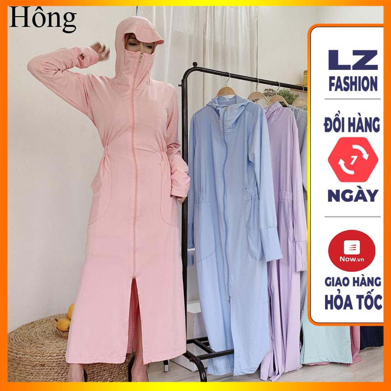 [Hình Thật] Áo khoác chống nắng nữ toàn thân thời trang chất vải thun kim cương thông hơi - LZ FASHION - HN003