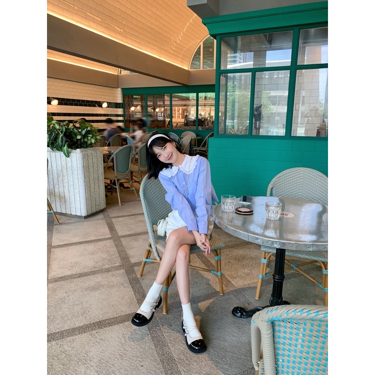 Mary JANES Giày Da Lộn Màu Be &amp; Khaki Không Hộp