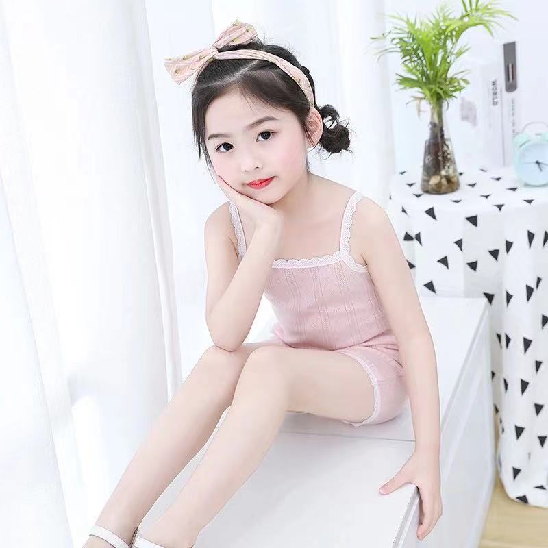 Con gái mùa hè Nhà quần áo áo lót ren sling quần ngắn 3-12 tuổi