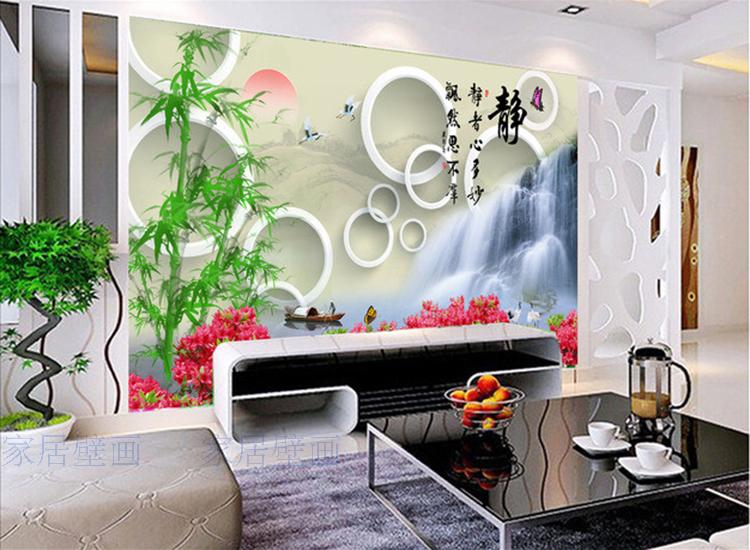 Trung Quốc cảnh quan Thác Nước 3D ba chiều TV nền tường hình nền phòng khách phòng ngủ thư viện hình nền phim ảnh bức tr