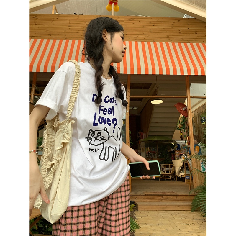 Áo Thun Nữ Ngắn Tay Cổ Tròn Thời Trang Hàn