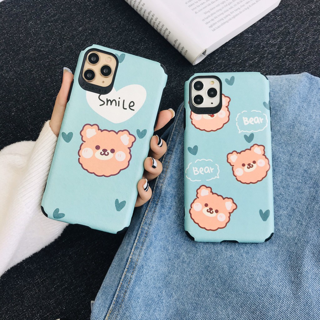 [ SAMSUM ] Ốp Lưng Da IMD Bear Smile I - R043