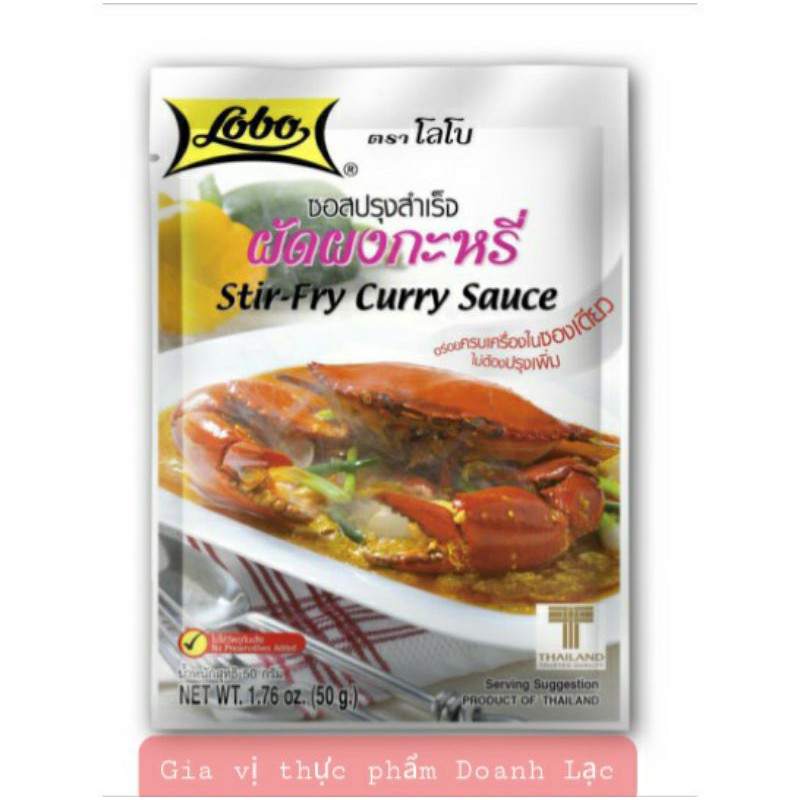 Gói gia vị Sốt Xào Cua Cà Ri Lobo Thái 50g. Stir-Fry Curry Sauce💯 Chính hãng