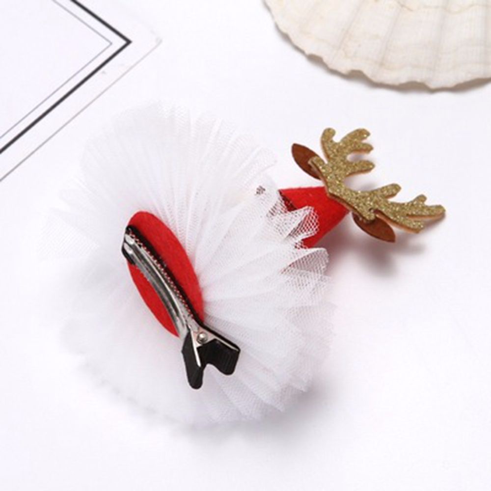 Kẹp tóc bằng hợp kim hình mũ ông già noel đính nơ/tai hươu dễ thương cho bé