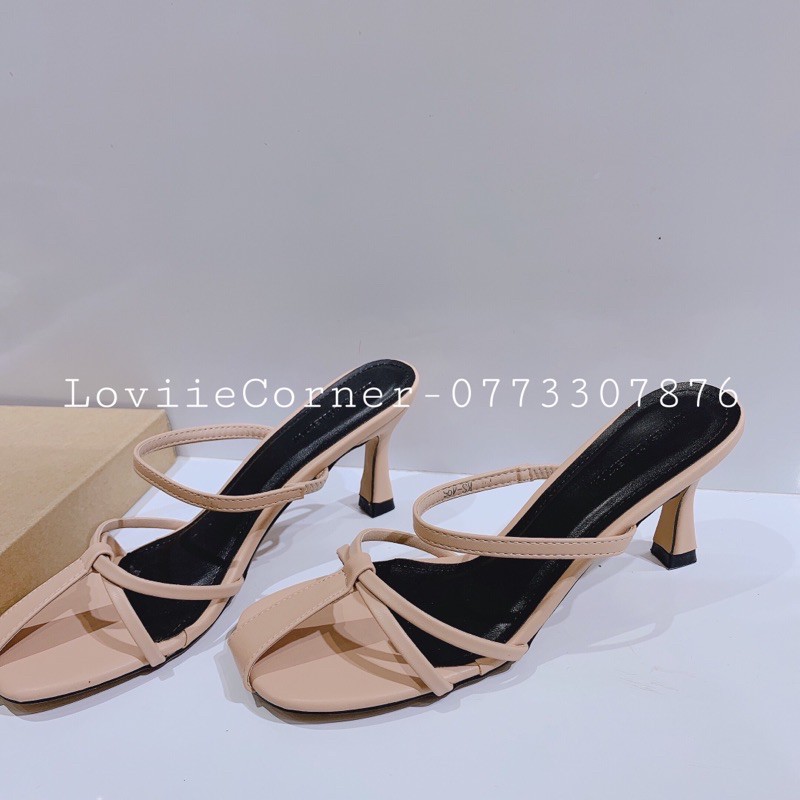 DÉP CAO GÓT LOVIIECORNER - GUỐC NỮ QUAI MẢNH 2 DÂY 9CM - GUỐC NỮ CAO GÓT 9 PHÂN QUAI MẢNH - GUỐC CAO GÓT D190907