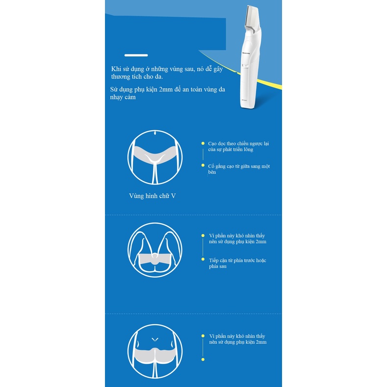 Tông đơ cạo lông toàn thân dùng cho nam và nữ Panasonic ER-WGK5A và ER-WGK5B - Hàng nhập khẩu chính hãng