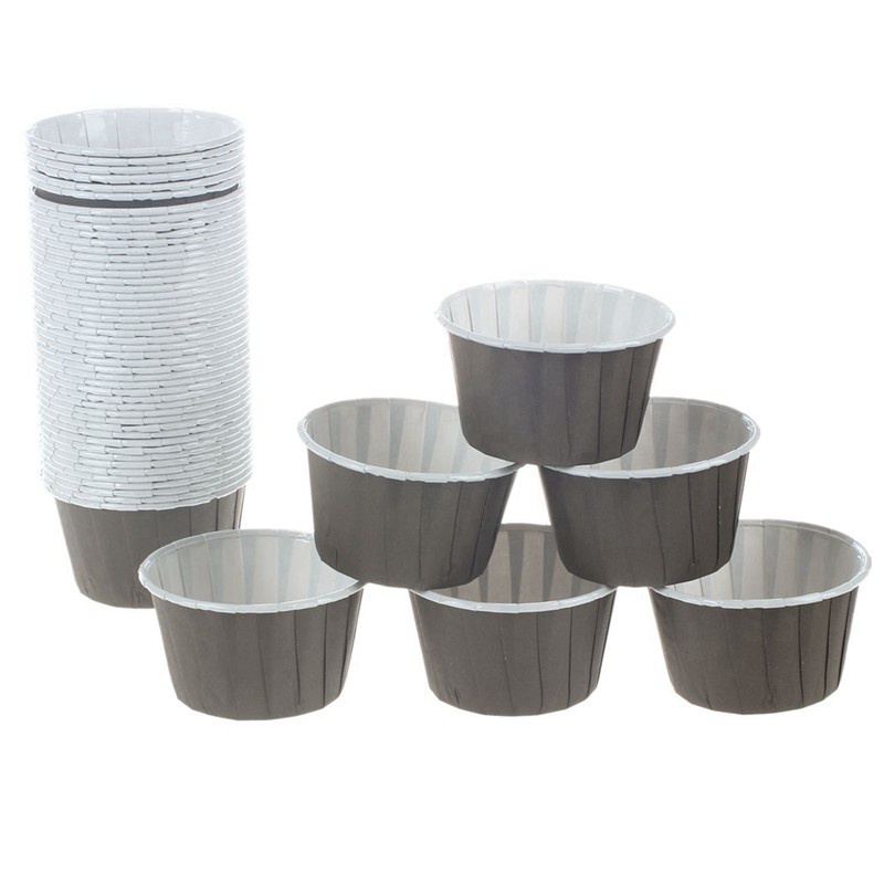 50 Pcs Paper Baking Cup Cake Cupcake Cases Coffee & 1 Pcs Organizer Cling Film Sauce Bottle Storage Rack Gray Blue