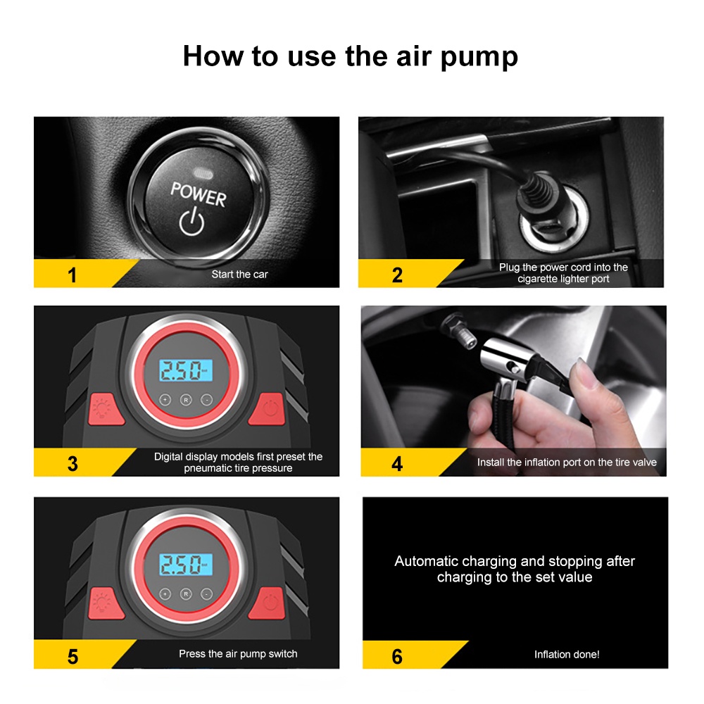 Máy Bơm Lốp Xe Kỹ Thuật Số 12V 150PSI