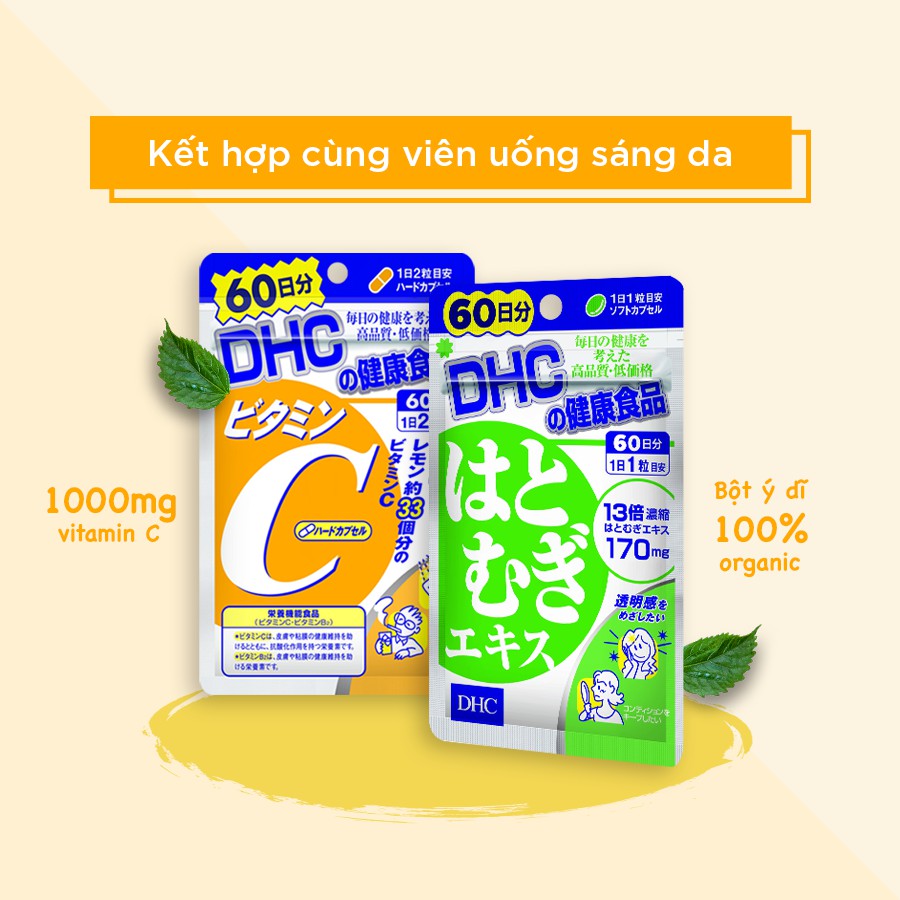 Combo SÁNG DA - GIẢM THÂM DHC Nhật Bản viên uống trắng da DHC và viên uống vitamin C DHC 30 ngày TM-DHC-CB1