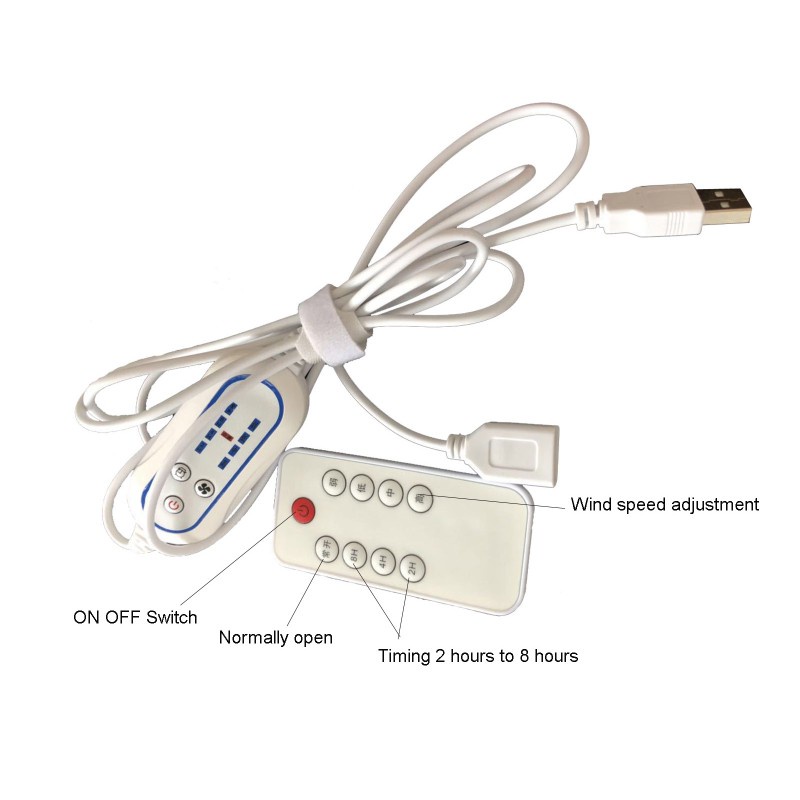 Utake Universal USB Remote Control Adjustable 4 Speed with 2-8 hours Timing Function ON OFF Switch for USB Fan LED Light and more