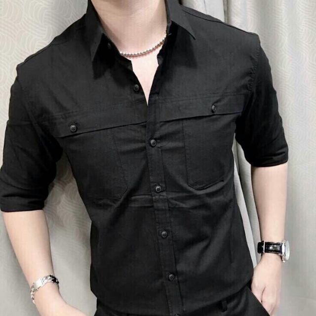 Áo sơ mi nam kiểu hàn quốc vải kate lụa mềm mịn