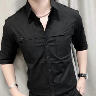 Áo sơ mi nam kiểu hàn quốc vải kate lụa mềm mịn