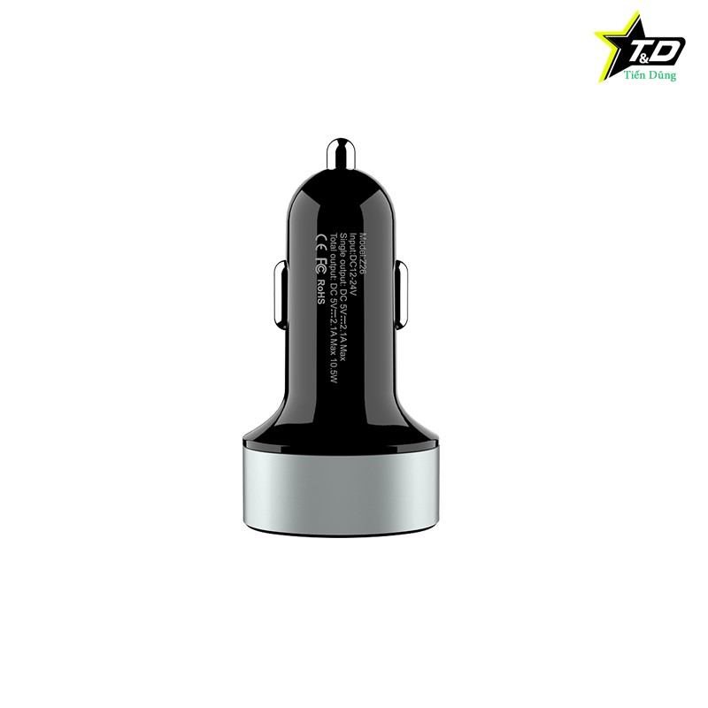 TẨU SẠC HOCO Z26 SẠC NHANH CÓ MÀN HÌNH HIỂN THỊ GỒM 2 CỔNG USB