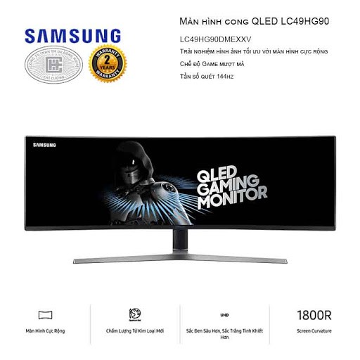 Màn Hình Cong Gaming Samsung LC49HG90DMEXXV 49inch 4K 1ms 144Hz FreeSync VA - Hàng Chính Hãng