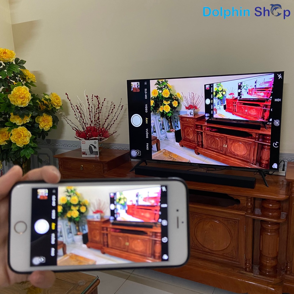 HDMI Không Dây Earldom W3+ Hỗ Trợ Độ Phân Giải 4K Dùng Cho Điện Thoại, Laptop Kết Nối Với Tivi, Máy Chiếu