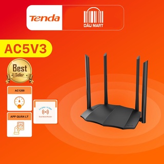 Thiết bị router phát wifi tenda ac5 chuẩn ac 1200mbps 2 băng tần 2.4 ghz +5 ghz - hãng chính hãng