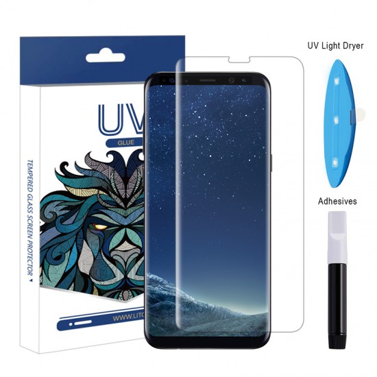 Cường lực Samsung S8 Plus sấy keo UV (Loại full màn chỉ hở loa)