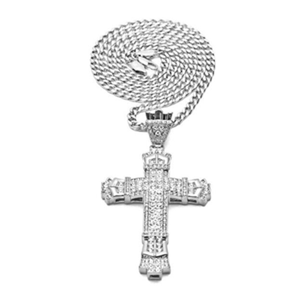 Men's Vintage Diamond Cross Accessories Hip Hop Necklace Jewelry