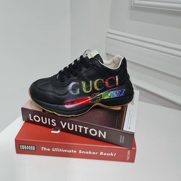Giày Thể Thao Nữ - Sneaker Gucci Đen Cực Chất, Thiết Kế Hiện Đại Năng Động Thoải Mái Trong Từng Bước Chân