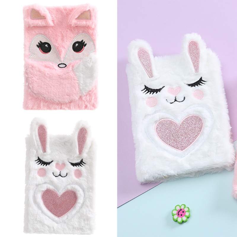 Sổ Tay Nhật Ký Bằng Vải Bông Có Khóa Hình Thỏ Cáo Dễ Thương 2022