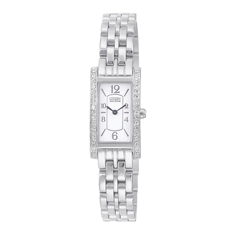 Đồng Hồ Nữ Citizen Đính Đá Swarovski Dây Thép Không Gỉ EG2025-75A - Mặt Trắng