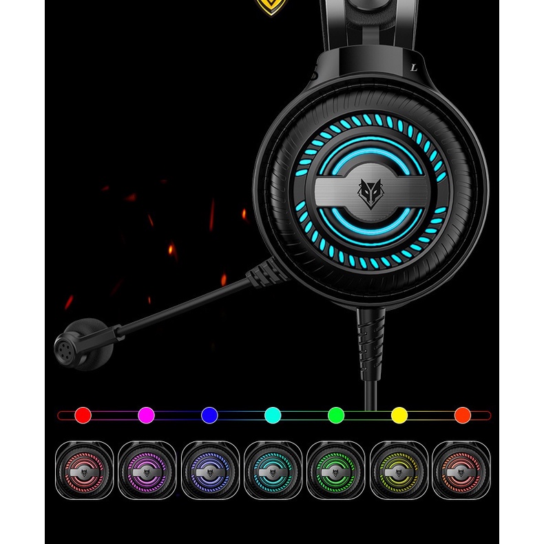 Tai nghe chụp tai gaming Nubwo Pro có dây, LED RGB - Dành cho máy tính, chơi game, nghe nhạc - Bảo hành 1 năm