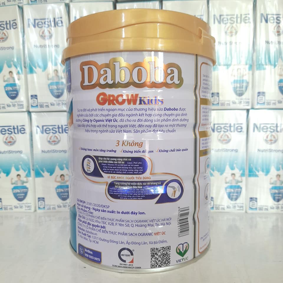 Sữa bột Daboba Grow Kid 900g - Dinh dưỡng đặc chế phát triển chiều cao 1-15 tuổi