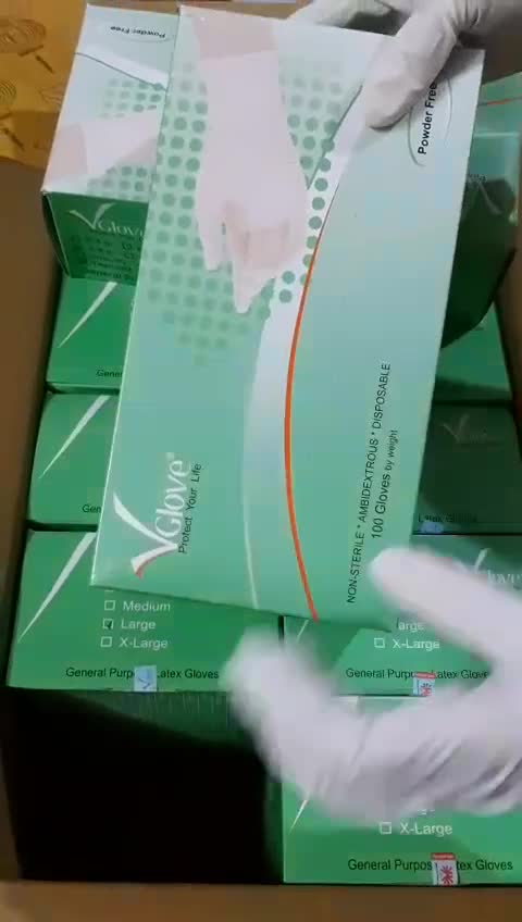 Hộp 100chiếc Găng tay không bột Vglove Khải Hoàn Latex cao su thiên nhiên TEMCHÍNH HÃNG sizeXS/S/M/L | BigBuy360 - bigbuy360.vn