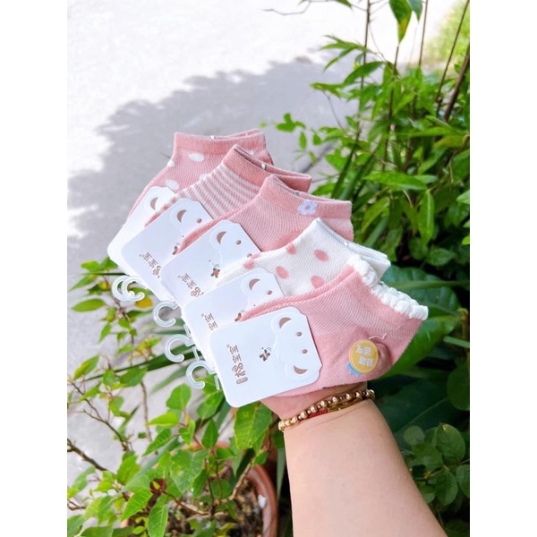 Set 5 đôi vớ cổ thấp giữ ấm bàn chân cho bé gái bé trai từ 0-3 tuổi