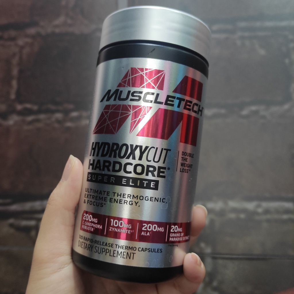 ĐỐT MỠ GIẢM CÂN SIÊU MẠNH HYDROXYCUT HARDCORE SUPER ELITE - 120 Viên - Chính Hãng Muscletech