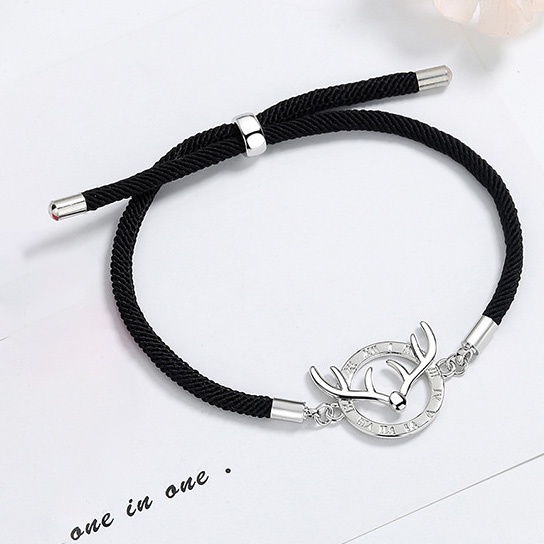 Vòng Đeo Tay Cặp Đôi Hình Sừng Hươu Đơn Giản Đa Năng Làm Quà Tặng Tình Yêu Cho Nam Và Nữ