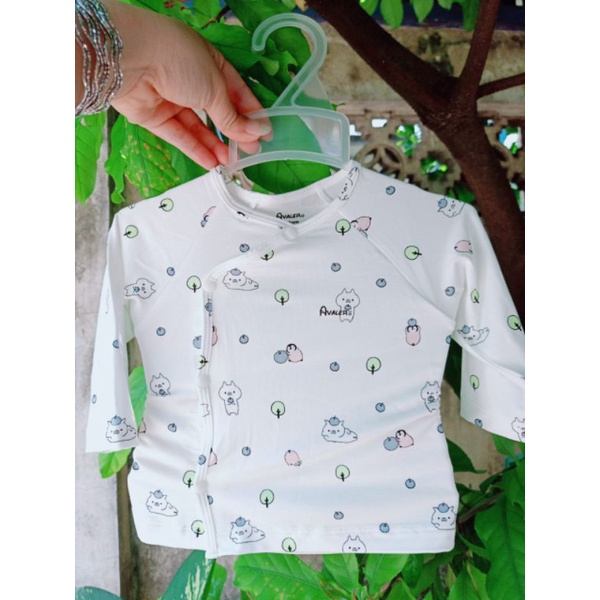 Áo sơ sinh avaler dài tay vải sợi tre chính hãng
